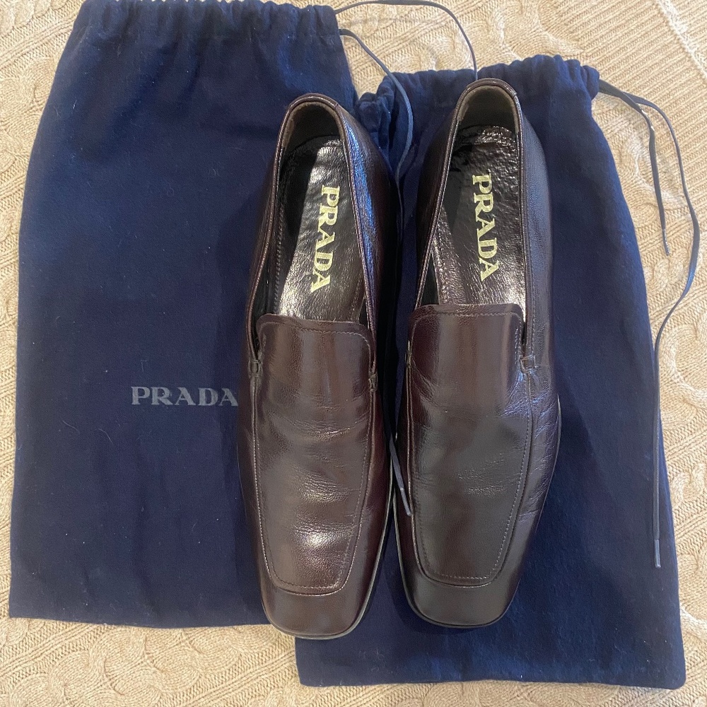 Mens Prada Loafers — Dark Brown SIZE 7. Narrow.